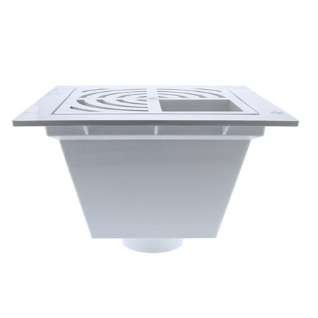 Jones Stephens 3in. x 4in. PVC Pipe Fit Floor Sink with 3/4 Top Grate and Flat Bottom Grate S59083